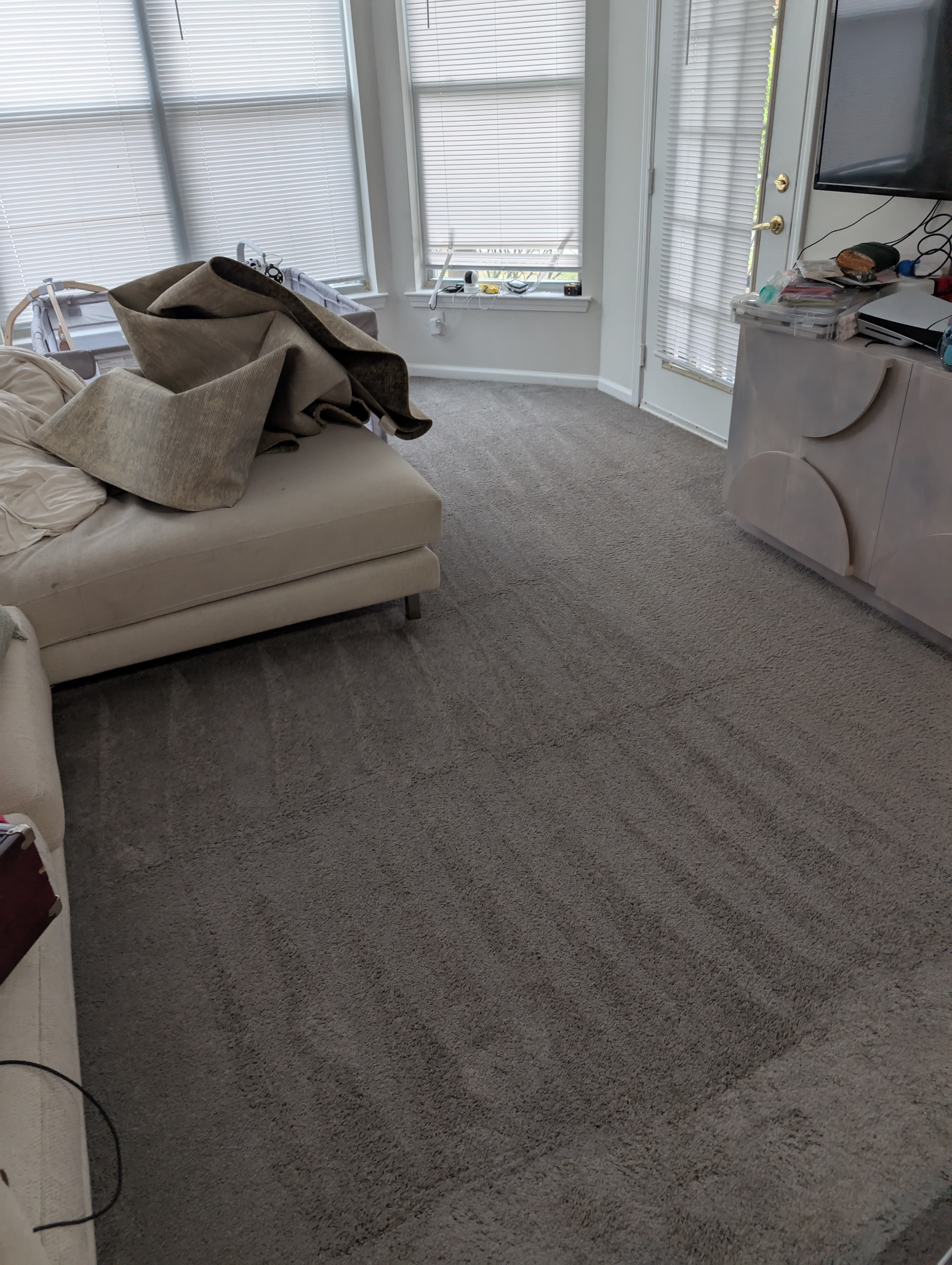 Modern condo living room — typical short-term rental space